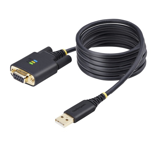 [1P6FFCN-USB-SERIAL] Cable Adaptador USB a Serie de Módem Nulo de 2m - FTDI RS232 - Tornillos DB9 Intercambiables - USB-A a DB9 RS232 - Windows/macOS/Linux