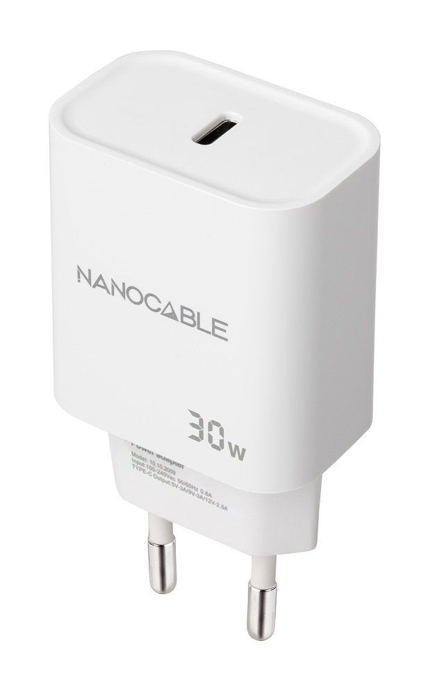 Cargador USB-C PD 30W, Blanco
