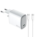 UPTC1USBC65WCTC cargador de dispositivo móvil Smartphone, Tableta Blanco USB Interior