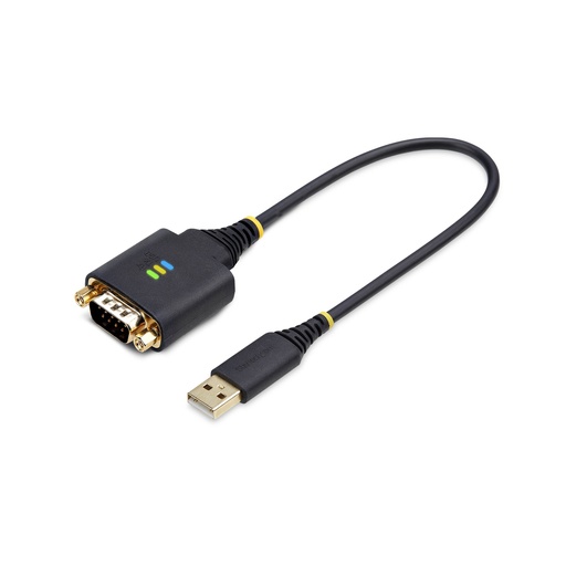 [1P1FFC-USB-SERIAL] Cable Adaptador USB a Serie de 30cm - Retención COM - Conversor RS232 DB9 - FTDI - con Tornillos/Tuercas Intercambiables - Protección ESD - Windows/macOS/Linux