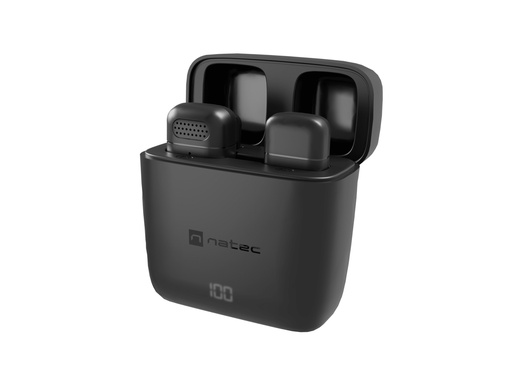 [NMI-2253] Hopper Negro Micrófono de corbata/solapa