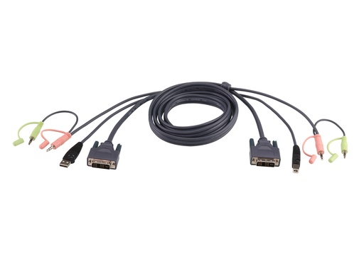 [2L-7D03UI] Cable KVM DVI-I single link USB de 3 m