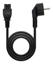 Cable de Alimentación Trébol, CEE7 acodado/M-C5/H, Negro, 3 m