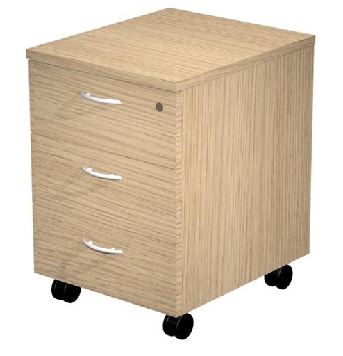 [60021-C] ARTEXPORT CAJONERA PRESTO 3 CAJONES C/RUEDAS GUÍAS METÁLICAS CERRADURA ROBLE -DESMONTADO-