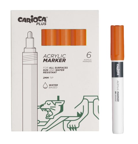 ROTUL.ACRILICO CARIOCA PLUS CAJA 6 NARAN