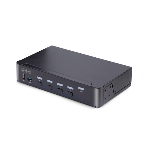 [D86A2-4-PORT-8K-KVM] Switch Conmutador KVM DisplayPort de 4 Puertos - 8K60/4K144 - para Un Monitor - DP 1.4 - 2x USB 3.0 - 4x USB 2.0 HID - Botones y Teclas de Acceso Rápido - TAA