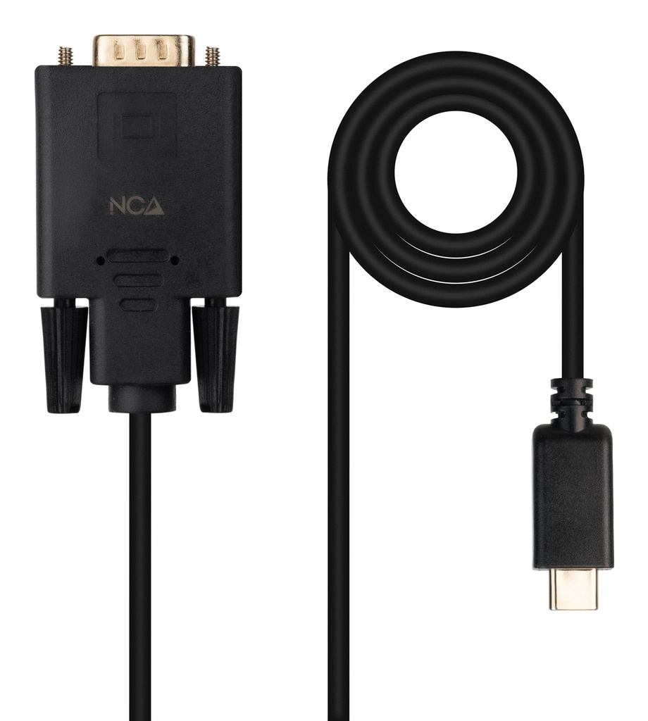 Cable Conversor USB-C/M a VGA/M, 1.8 m, Negro