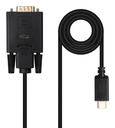 Cable Conversor USB-C/M a VGA/M, 1.8 m, Negro