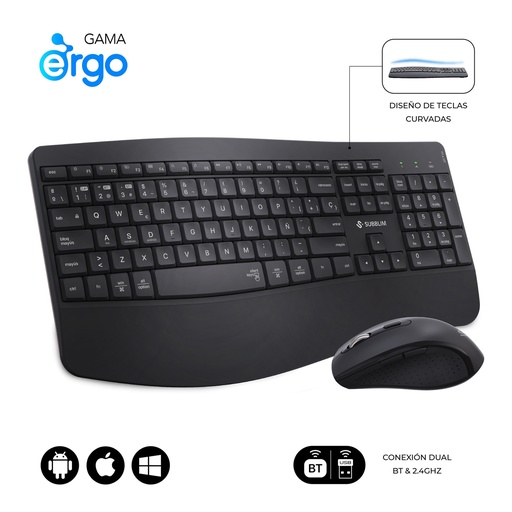 [SUBKBC-DCOPW2] Teclado con ratón COMBO DUAL OFFICE PROWAVE BLACK
