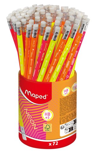 LAPICES MAPED GRAFITO NEON B/72