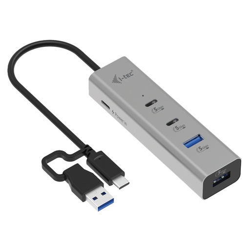 [CAHUBMETAL2A2CPD] Metal Universal Charging HUB 2xUSB-C + 2x USB-A Port + Power Delivery 85W
