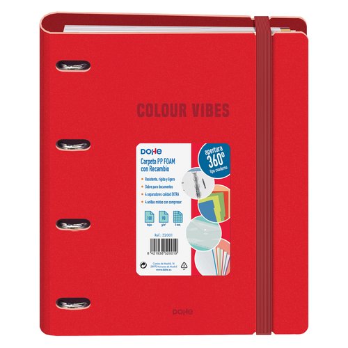 [52001] CARPEBLOC DOHE COLOUR VIBES A4 POLY ROJO
