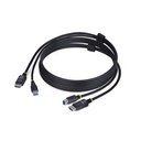 Cable KVM DisplayPort y USB 3.0 5Gbps de 1,8m - 4K 60Hz - Cable Combo DP 1.2 y USB para Switch Conmutador KVM