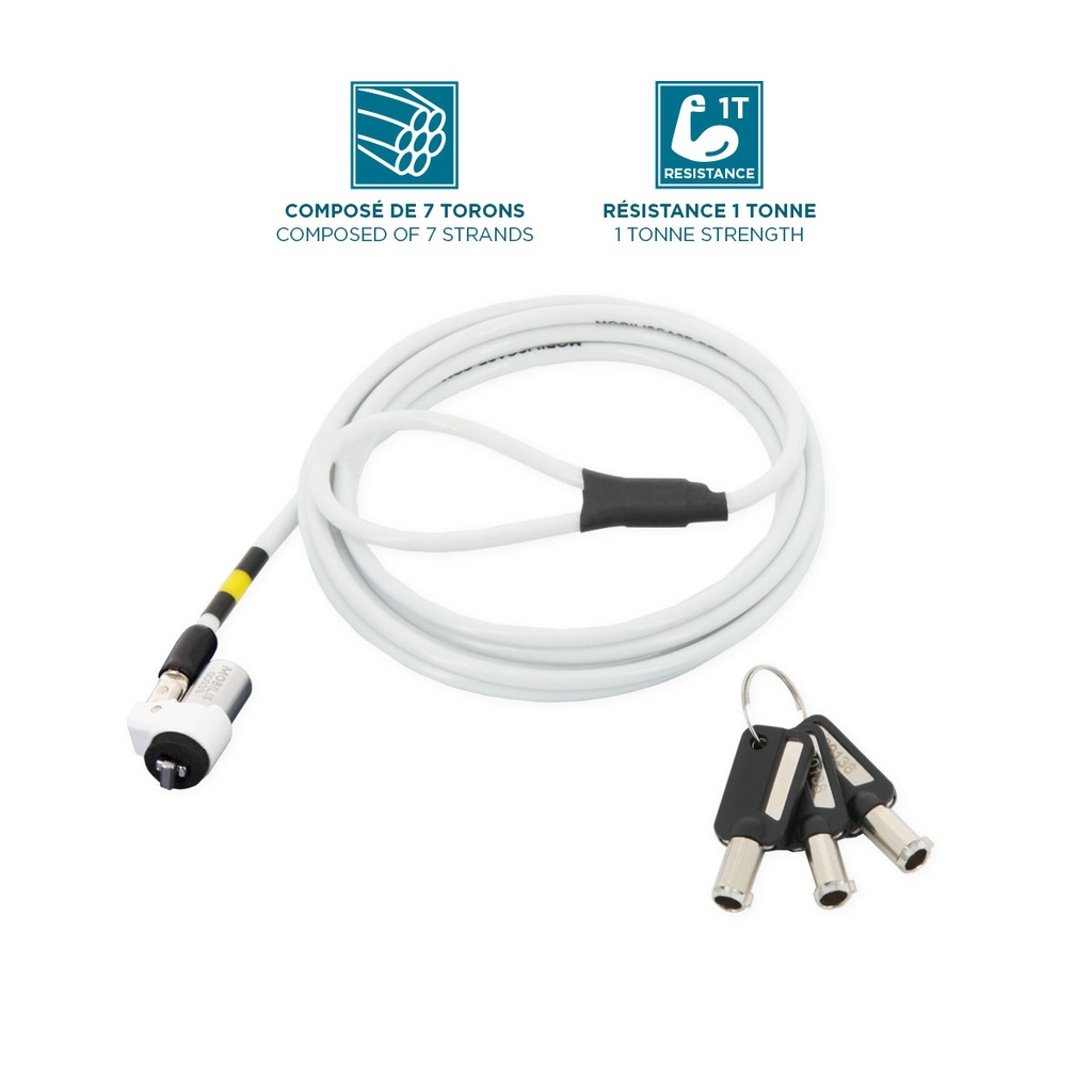001325 cable antirrobo Blanco 1,8 m