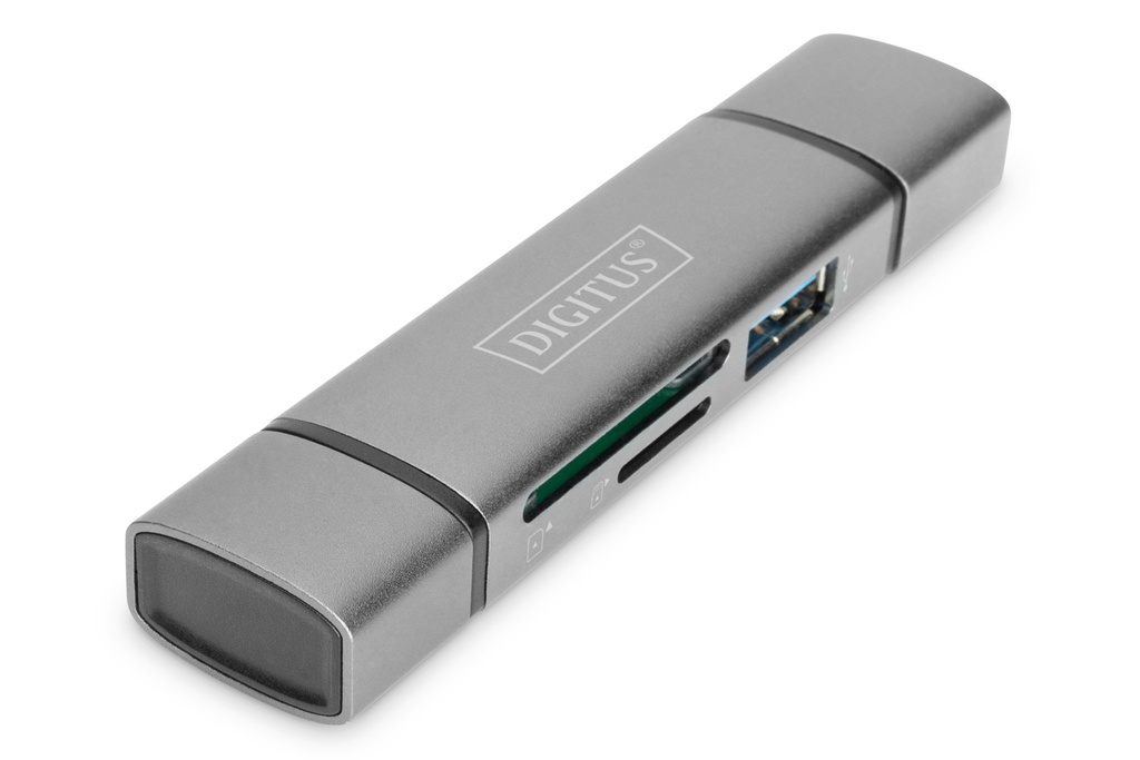 Lector de tarjetas doble y concentrador USB-C / USB-A
