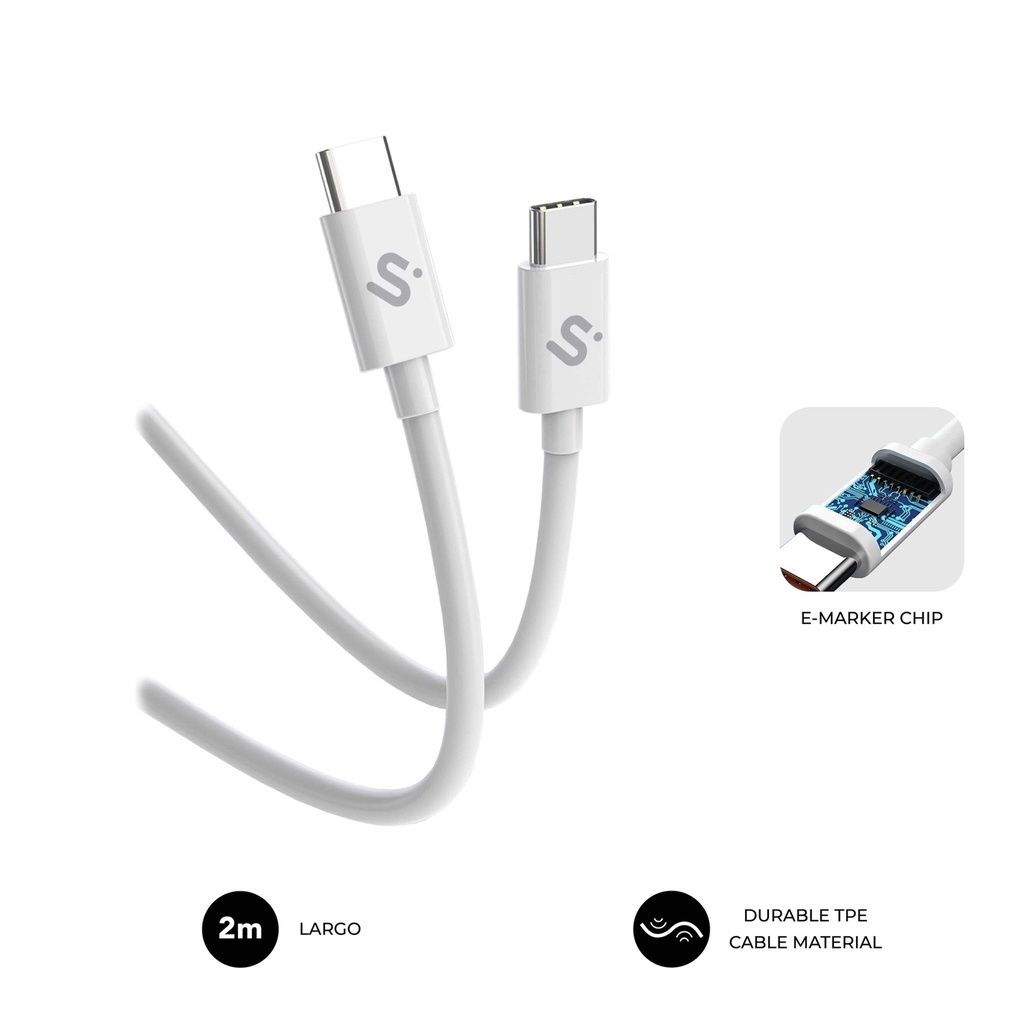 CABLE PLUS 100W C-C 2m WHITE