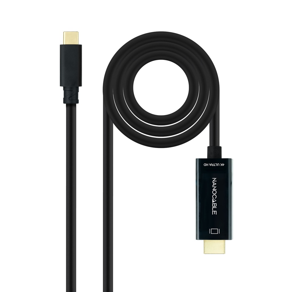 Cable Conversor USB-C a HDMI, USB-C/M  HDMI/M, Negro, 5 m