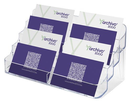 PORTATARJETAS SOBREM. 8 COMPART.CRISTAL - Pack de 6 unidades