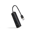 Hub USB-A 3.0 a 3xUSB-A 3.0 + RJ45, USB-A/M- USB-A/M-RJ45/H, Negro, 15 cm