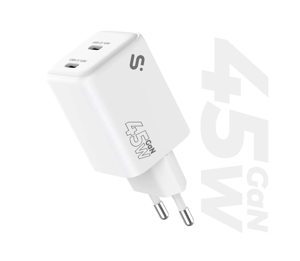 Cargador GaN 45W Doble USB-C