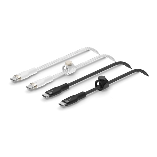 [CAB011BT1MBW2PK] BoostCharge Pro Flex cable USB USB 2.0 1 m USB C Negro, Blanco