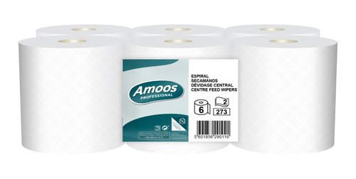 [J629011] BOBINA DE PAPEL MECHA AMOOS 2 CAPAS 90M - Pack de 6 unidades