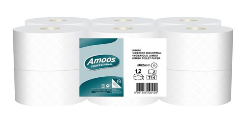 PAPEL HIGIENICO AMOOS PROF.  2 CAPAS 250 - Pack de 12 unidades