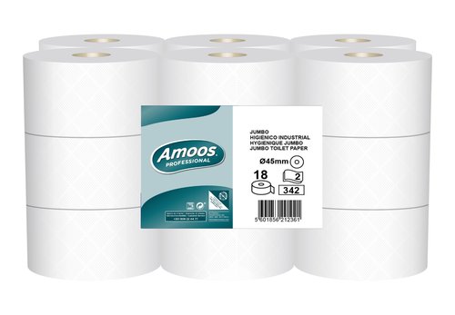 PAPEL HIGIENICO AMOOS PROF.  2 CAPAS 120 - Pack de 18 unidades