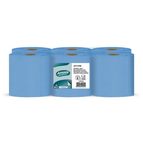 [J611256] BOBINA DE PAPEL MECHA AMOOS 2 CAPAS 125M - Pack de 6 unidades