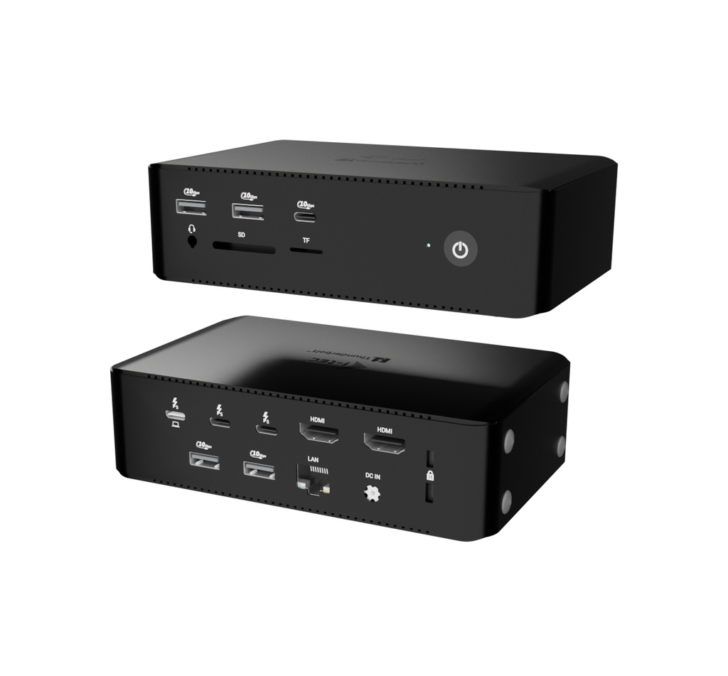 Thunderbolt5 Quattro Display Docking Station, 5x USB, 2.5 GLAN + Power Delivery 140W