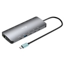 Metal USB-C Nano 3x Display Dock, 2x HDMI 1x USB-C video + Power Delivery 140W