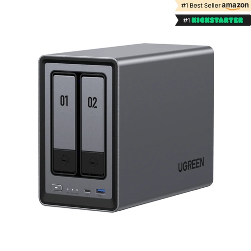 [25369] NASync DXP2800 NAS System 2-Bay Compacto Intel® N N100 8 GB DDR5 0 TB UGOS Pro Negro