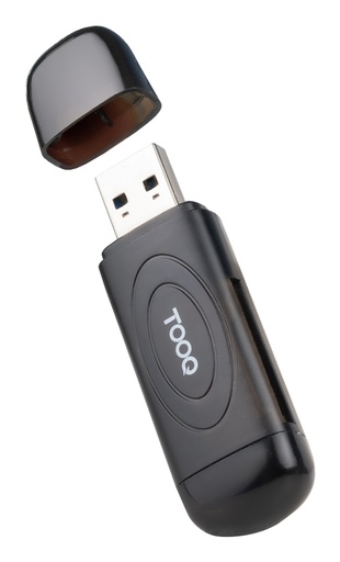 [TQR-3002B] Lector de Tarjetas USB 3.0, 2 en 1, SD/TF, Negro