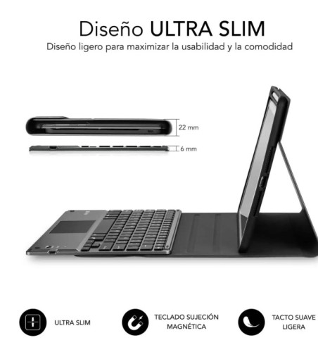 [SUBKT4-BTPI03] Funda Tablet KEYTAB ProBT Touchpad Ipad 10,9/11 10a/11a Gen NEGRA