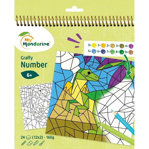 [GY155C] BLOC CLAIR. MANDARINE DIB.NUM. DINOS