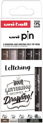 ROTUL.UNI PIN CALIBRADO LETTERING C/5
