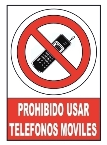 [6174-08 RJ] SEÑAL PROHIBIDO USAR TELEFONOS MOVILES