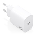 Cargador GaN 30W, 1xUSB-C PD3.0, Blanco
