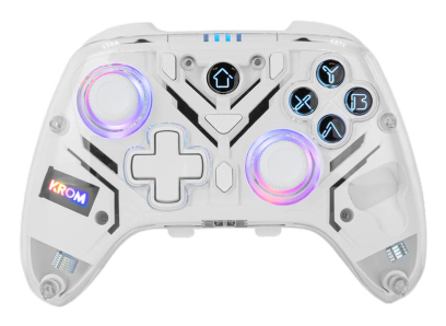 [NXKROMKRYSTAL] NXKROMKRYSTAL mando y volante Transparente, Blanco Bluetooth/USB Gamepad Analógico/Digital Android, Nintendo Switch, Nintendo Switch 2, PC, iOS
