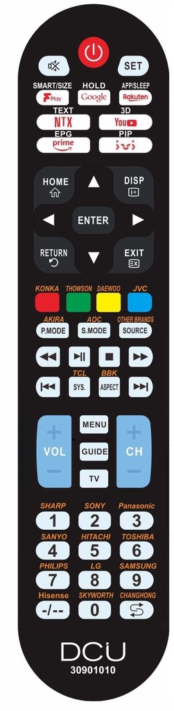30901010 mando a distancia IR inalámbrico TV Botones