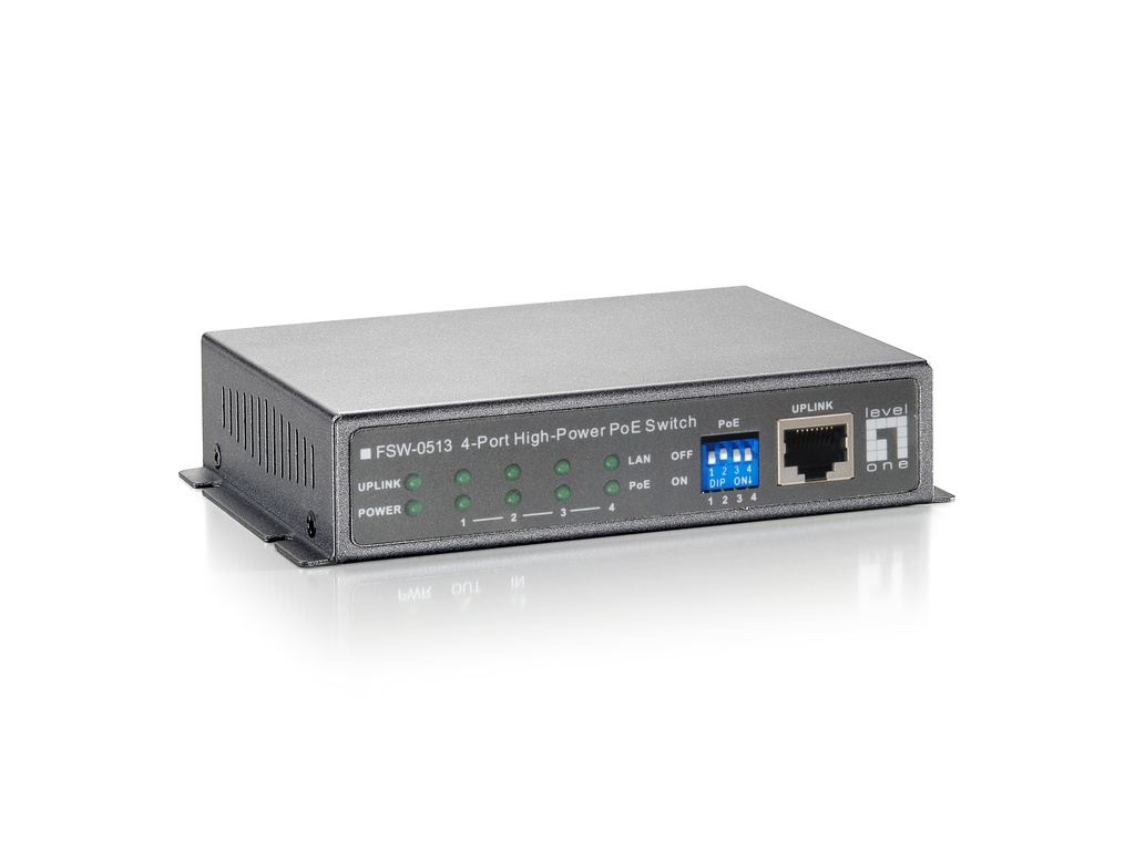 Switch Fast Ethernet PoE de 5 puertos, 4 Puertos PoE, 120W