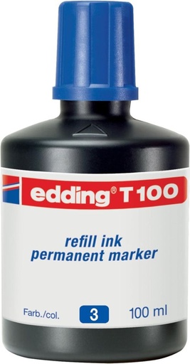 [T-100-3] Bote de tinta rotulador edding t-100 100ml azul