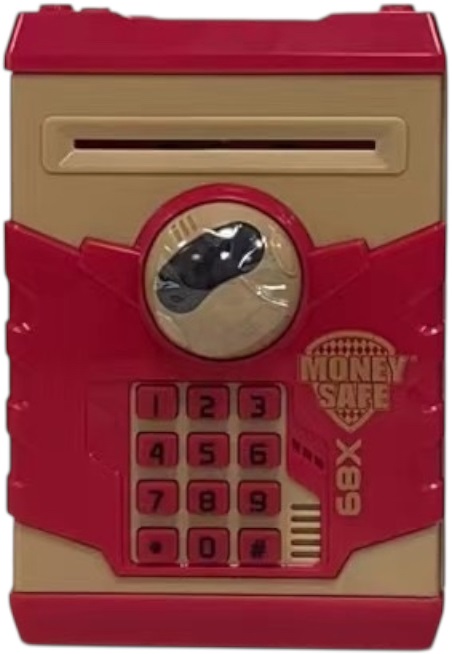 CAJA FUERTE ELECTRONICA CON ASA ROBOT ROJA