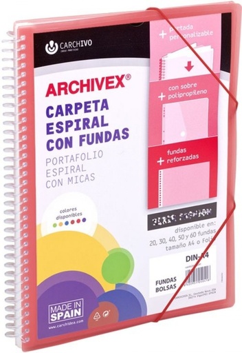 [53036053] CARPETA 60 FUNDAS CANGURO A4 ARCHIVEX STAR ROJO