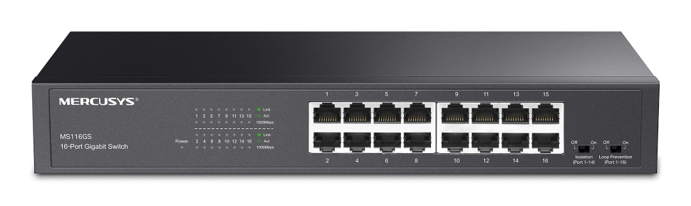 MS116GS switch Gigabit Ethernet (10/100/1000) Negro