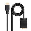 Cable conversor VGA/M a HDMI/M, Negro, 1.8m