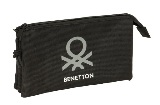 PORTATODO TRIPLE BENETTON BASICS NEGRO 22x12x3cm