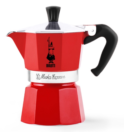 [04-4942] Moka Express Cafetera italiana Rojo