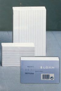 PAQ/100 FICHAS RAYADAS Nº3 10X15CM LOAN