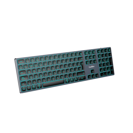 [COO-TEW02-BKB] TECLADO INALAMBRICO RETROILUMINADO MOONLIGHT KEY B431 USB-C+BT5.1+RF2.4G GRIS OSCURO DE ALUMINIO